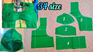 double Katori blouse cutting and stitching 💯  34 size [upl. by Winny]