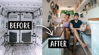 How to Convert a Sprinter Van to Beautiful Tiny Home for FullTime Van Life [upl. by Cruce]