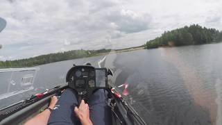 Glider does a low final above water [upl. by Oyr]