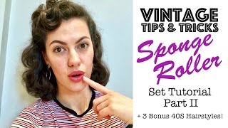 Sponge Roller Set Part II  3 Easy 1940s Hairstyles  Day 6⎜30 VIDEOS IN 30 DAYS [upl. by Pickering201]