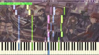 Sword Art Online OST 2  Aerial Fight Piano Cover  Synthesia [upl. by Ynnos]