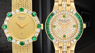 Chopard and Patek Philippe Diamond Emerald 18K Yellow Gold Ladies Watches  SwissWatchExpo [upl. by Etnoved]