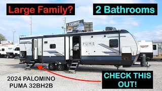 MASSIVE 3 Slide Travel Trailer RV 2024 Palomino Puma 32BH2B [upl. by Acirt518]