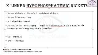 Lec 7 x linked hypophosphatemic rickets mp4  PEDIATRICS [upl. by Woodson91]