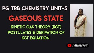 Derivation of Kinetic Theory Gas Equation amp Postulates of Kinetic Theory Unit5  PG TRB Chemistry [upl. by Blackburn250]