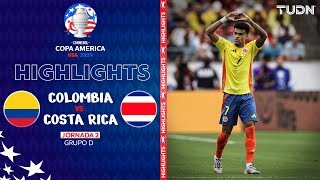 HIGHLIGHTS  Colombia vs Costa Rica  Copa América 2024  J2  TUDN [upl. by Cheng]