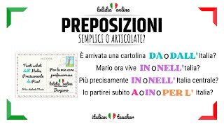 Preposizioni SEMPLICI O ARTICOLATE  Italian for beginners [upl. by Dabney131]