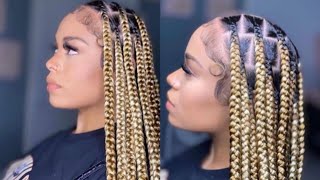 Beginners friendly knotless box braids [upl. by Yentiw30]