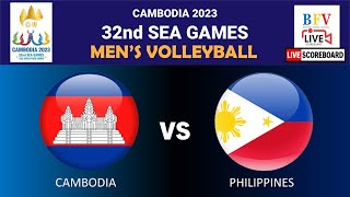 CAMBODIA vs PHILIPPINES  Cambodia 2023 32nd SEA Games Mens Volleyball LIVE SCOREBOARD [upl. by Modie23]