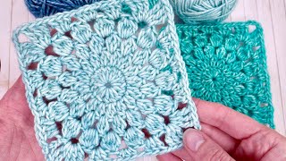 Petal Burst Granny Square  Crochet A Granny Square Blanket [upl. by Fein]