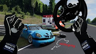 No force feedback SUCKS On the nurburgring  Beamng VR [upl. by Ayocat467]