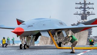 US Testing a New Massive Drone on its Aircraft Carrier [upl. by Mcevoy923]