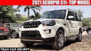 Scorpio S11 2021  Walkaround Review with On Road Price  Mahindra Scorpio 2021 Top Model [upl. by Hays]