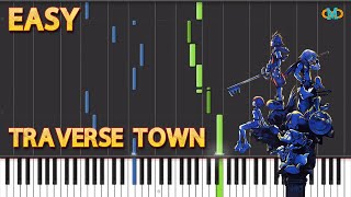 Kingdom Hearts  Traverse Town  Piano Tutorial Easy Synthesia [upl. by Airtemak204]