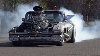 Driving the 800 HP Blown Hulk Camino Rat Rod 1959 El Camino by ITW Hot Rods [upl. by Esserac]