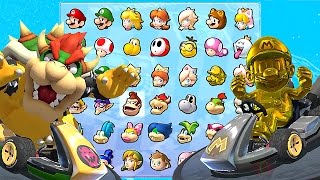 Mario Kart 8 Deluxe All Characters Unlocked and Golden Mario Metal Mario Bowser  More [upl. by Arlo734]