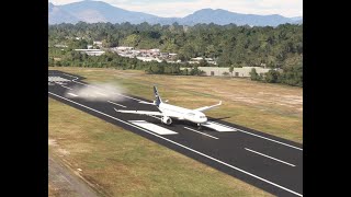 Airbus A330 Hard landing at Cairns Airport [upl. by Ingelbert]