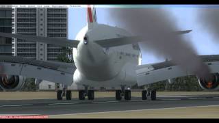 HD FSX A380 EMERGENCY LANDING ALL ENGINES FAILURE AT FOGGIA GINO LISA [upl. by Esertak]