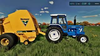 Farming Simulator 22 Ford 7810 Making Hay Bales with a Vermeer Baler [upl. by Eulalee]