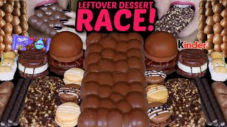 ASMR LEFTOVER DESSERT RACE GIANT BUBBLY MILKA CHOCOLATE MARSHMALLOW REESES ICE CREAM KINDER 먹방 [upl. by Carthy565]