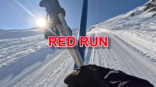 Zinal Grimentz Skiing  Anniviers Valais  Switzerland Winter  Red Slope  GoPro Cinematic 4K UHD [upl. by Pfosi]