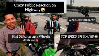 Wheelies at 220kmhr  Ninja Zx10r race on highway  Zx10r Top Speed 300kmphsuperbike zx10r [upl. by Medin]