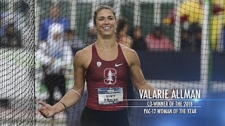 Stanfords Valarie Allman named cowinner of 2018 Pac12 Woman of the Year award [upl. by Margaret]