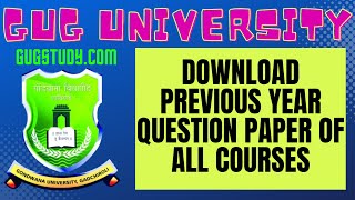 Gondwana University Maharashtra Previous Year Question Question Paper Free Download I GUGSTUDYCOM [upl. by Lednek]