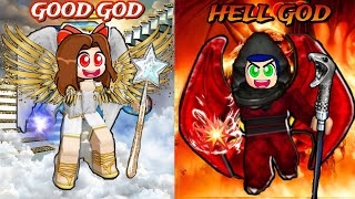 Roblox WE Become GOOD GOD Vs BAD GOD in Ultra God Power Tycoon 😇😈 [upl. by Leahciam137]