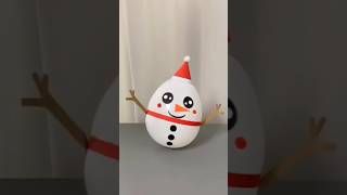 Teach you how to make a little Snowman ☃️ with Balloon 🎈 shorts diy origami papercraft [upl. by Stafani604]