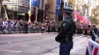 The Scots college pipes and drums Anzac day 2012MTS [upl. by Cami338]