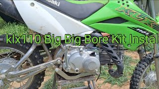 2020 Klx110 Big Bore kit Install  Tb 143cc kit step by step Install [upl. by Bacchus]