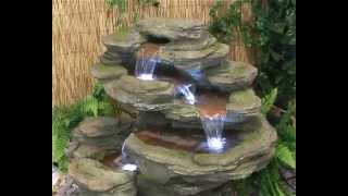 Ogen River Leap 4 Tier Cascading Water Feature with LED Lights [upl. by Lorilyn689]