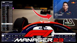 F1 Manager 2023 Career Mode Gameplay Walkthrough Part 1 AlphaTauri Signing Daniel Ricciardo [upl. by Payne494]