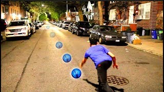 Bowling in the Street with a Rheoscopic Fluid Ball [upl. by Leena]