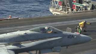 Flight Deck Operations USS Nimitz CVN 68 Oct 22 2013 [upl. by Bunce265]