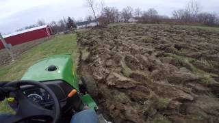 Plowing with the John Deere 2520 compact tractor [upl. by Stoat711]