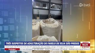 TRÃŠS SUSPEITOS DE ADULTERAÃ‡ÃƒO DE FARELO DE SOJA SÃƒO PRESOS [upl. by Mareld]