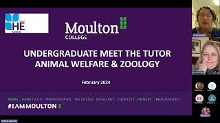 Higher Education Online Information Event Animal Welfare  Meet The Tutor Event  Moulton College [upl. by Nuawad]