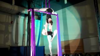 Katie and Stephanie DUO Aerial Silk Performance Massive Attack  Inertia Creeps [upl. by Saimerej]