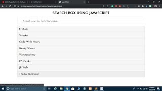 Working Search Box in JavaScript in Hindi [upl. by Adolph]