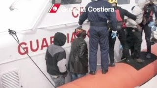 Almost 500 migrants rescued off Italian coast in 24 hours [upl. by Tobit]