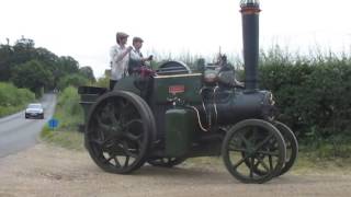 Aveling amp Porter steam tractor Smokey arrives at Pilford Farm [upl. by Aihseuqal]