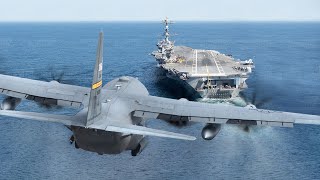 Why the US Landed the Largest Plane on an Aircraft Carrier at Sea [upl. by Halimaj307]