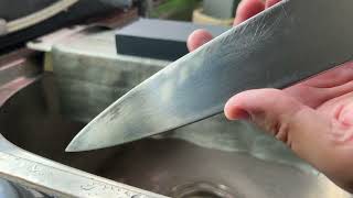 Giesser Kitchen knife sharpening with Gritomatic Sica Stone [upl. by Lev79]