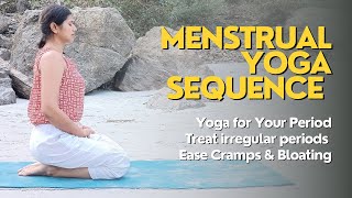 Best Yoga Sequence for Your Period  Ease Cramps amp Bloating I Treat Irregular Periods [upl. by Spracklen984]