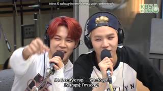 ENG SUB BTS Suga tries to freestyle Jimin pretends to be an angry girlfriend [upl. by Aillicec]