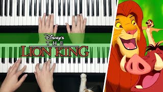 Hakuna Matata  The Lion King FOUR HANDS DUET  PIANO COVER [upl. by Zilber]