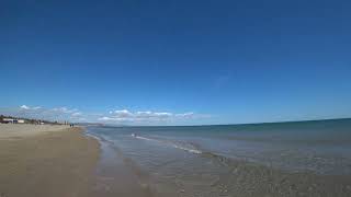 Valencia Spain Seashore Platja del Cabanyal beach sea view [upl. by Analra96]