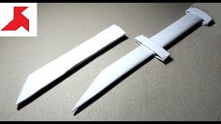 DIY  How to make DAGGER with a scabbard from A4 paper [upl. by Alikahs898]